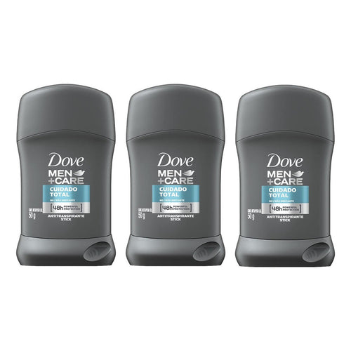 Pack X3 Desodorante Dove Men Barra 50g Cuidado Total 48h Cuidado Total