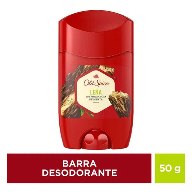 Pack X3 Desodorante Barra Old Spice Leña 50g Fragancia Menta Menta