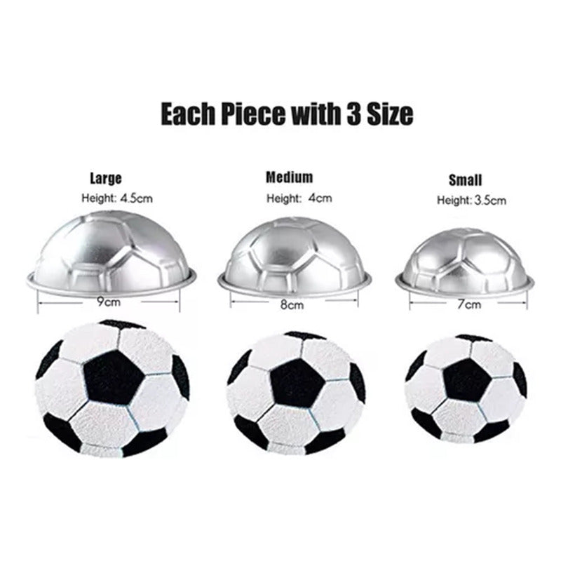 Molde De Aluminio Pelota Futbol Reposteria Hornear 10cm