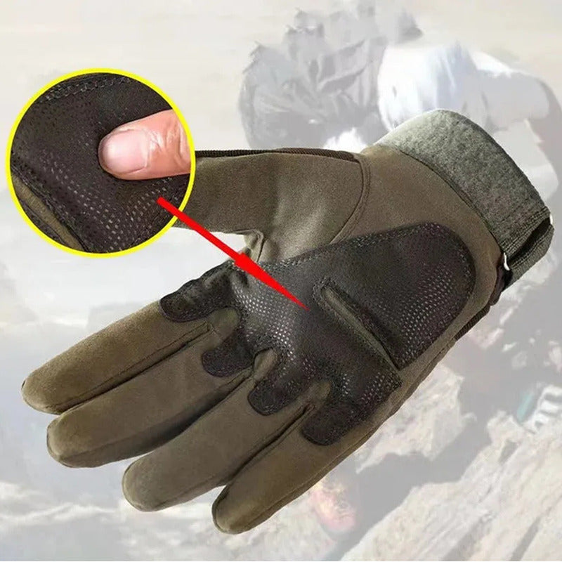 Guantes Protección Tácticos Motocicleta Bicicleta Dedo Touch Verde Xl