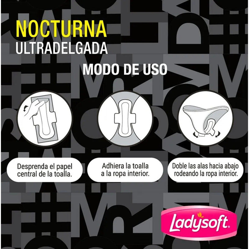 X8 Toallas Higiénicas Nocturna Ladysoft Ultradelgada 14unid