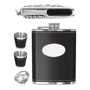 Licorera Petaca Wisquera 9oz + Copas + Accesorios