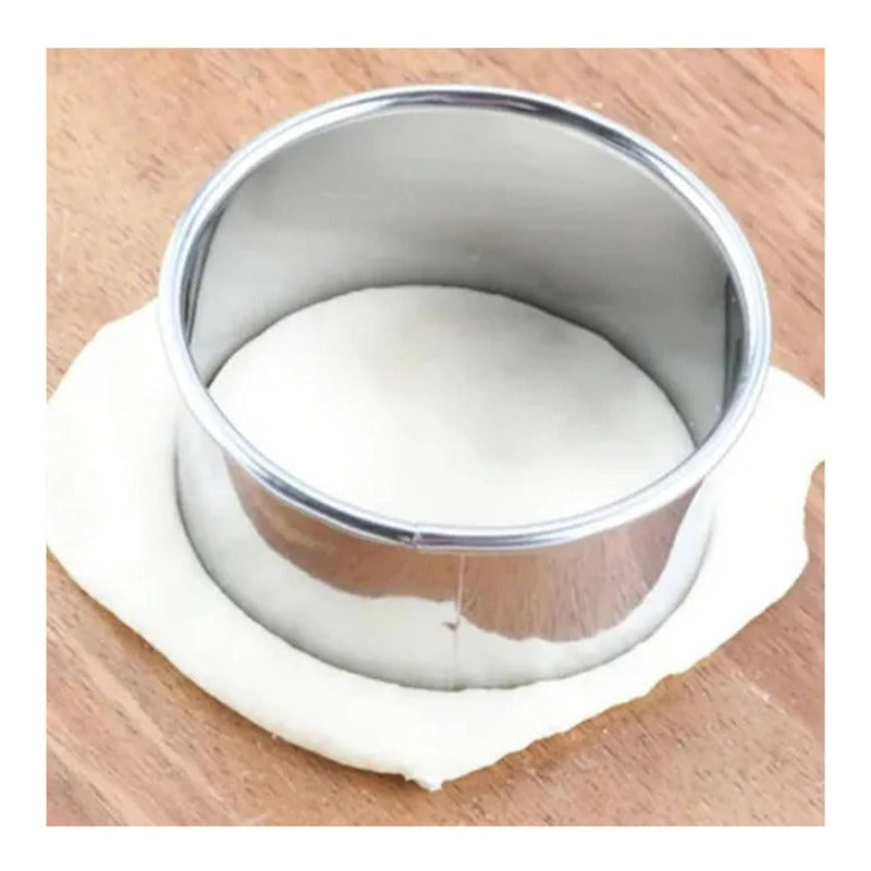 Cortador Circular De Acero 5 Piezas Redondo Galletas Fondant Plateado