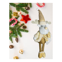 Pack 2 Monos Patas Largas Adorno Navidad Decoración Pascuero