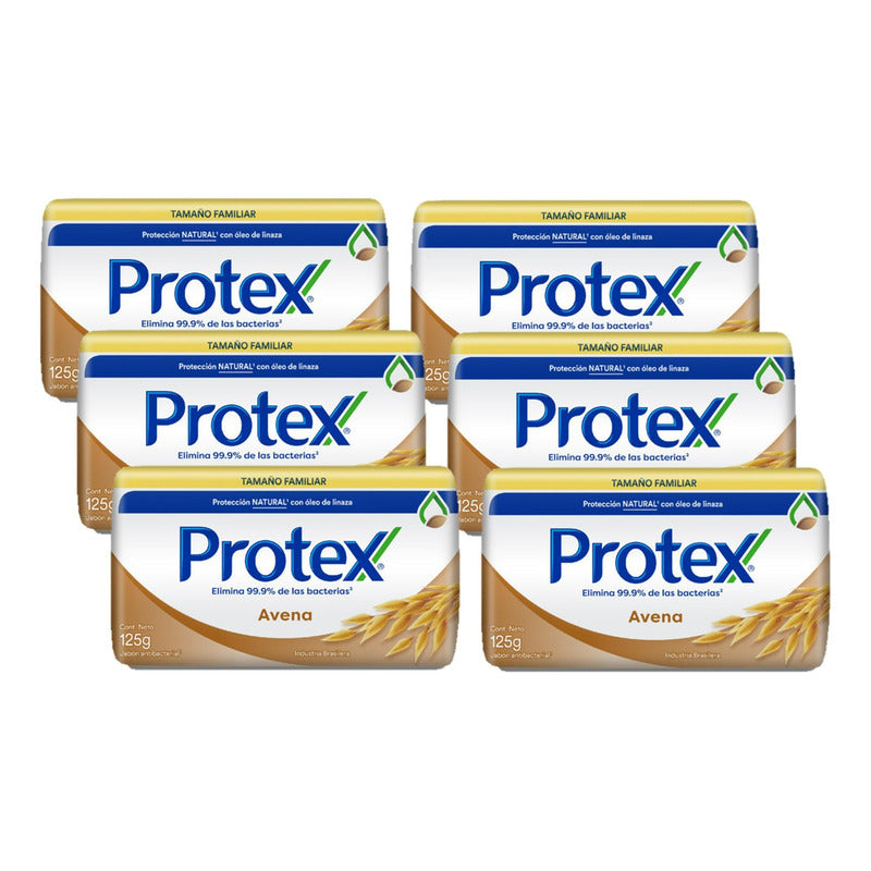 Pack X6 Jabón Barra Protex Antibacterial Avena 125gr