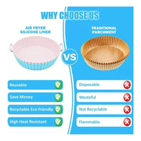 Pack X3 Bandeja Reutilizable Silicona Airfryer Freidora Aire Blanco