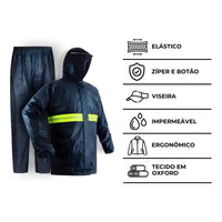 X2 Traje Lluvia Impermeable Protector Lluvia Moto Bicicleta Azul Oscuro U