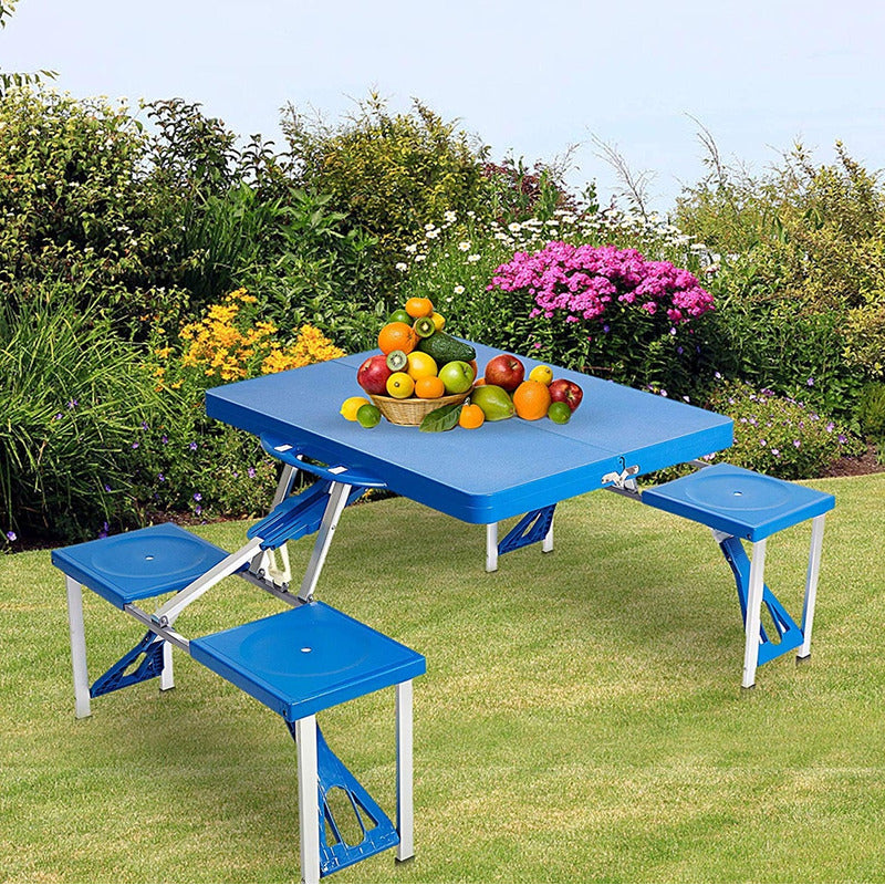 Mesa Plegable Camping 4 Asientos Tipo Maleta Multiuso Jardín