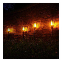Estaca Luz Solar Led Antorcha Jardín Lampara Cálido Luz Led