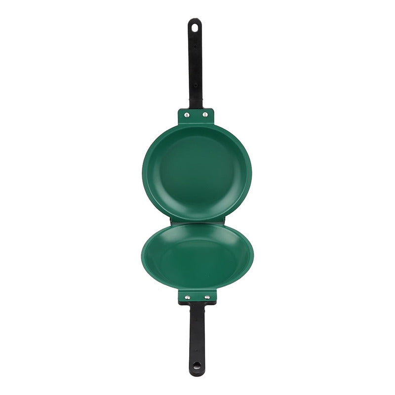 X2 Sartén Cerámica Antiadherente Doble Cara Sartén Plegable Verde