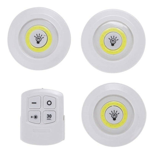 Luces Luz Led Inalámbricas Con Mando A Distancia Juego De 3  Blanco