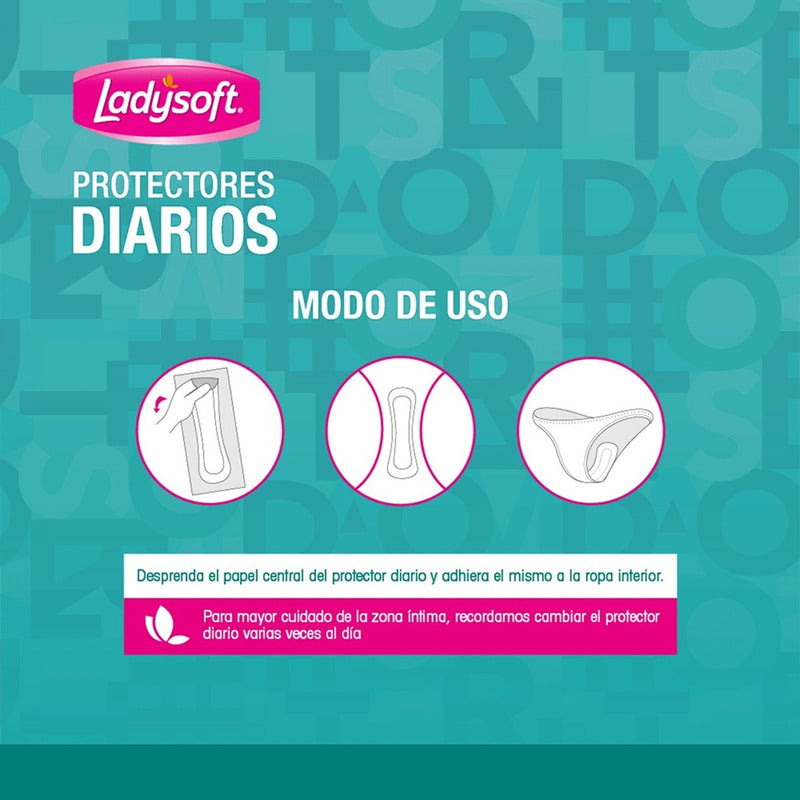 X3 Protectores Diarios Ladysoft Clásicos Tela Suave 100unid