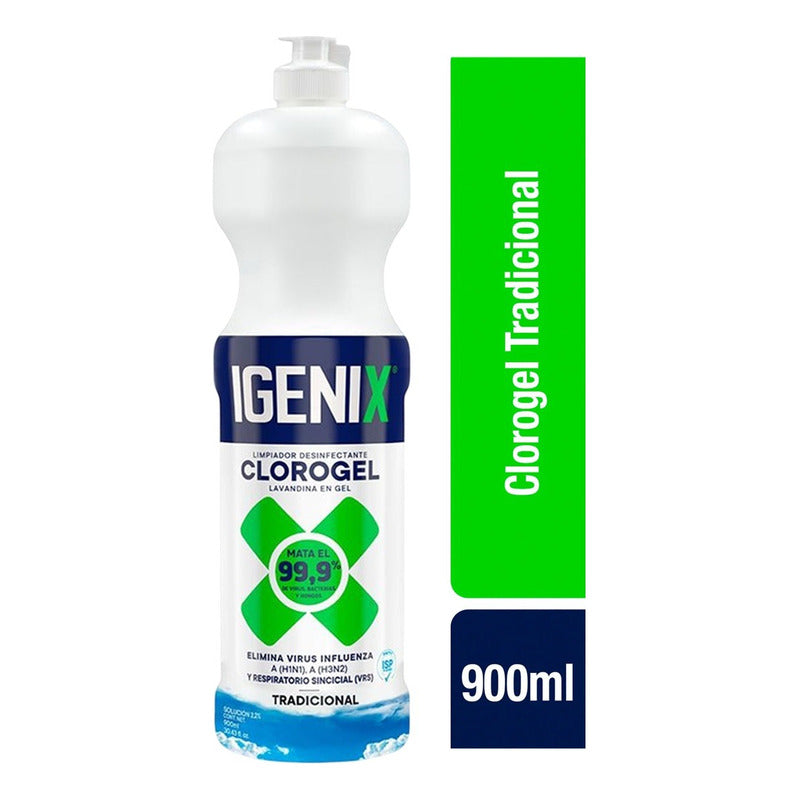 Pack X2 Limpiador Cloro Gel Igenix Tradicional 900ml