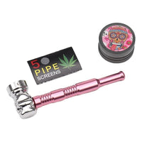 Set De Pipa Diseño Calavera + Moledor + Rejillas