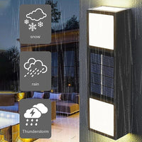 Pack 2 Aplique Foco Solar Exterior Aplique Led Bidireccional Negro