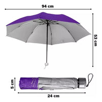 Pack X2 Paraguas Retractil Uv Manual Sombrilla De Bolsillo Negro Liso