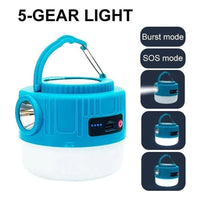 X2  Lámpara Solar Led Recargable Portátil Emergencia Camping Azul