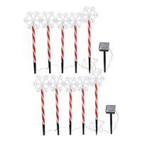 Set X10 Estacas Navidad Luces Navideñas Led Solar Decoración