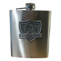 Petaca Equipo Futbol Colo Colo Acero Inoxidable 500 Ml Color Plateado