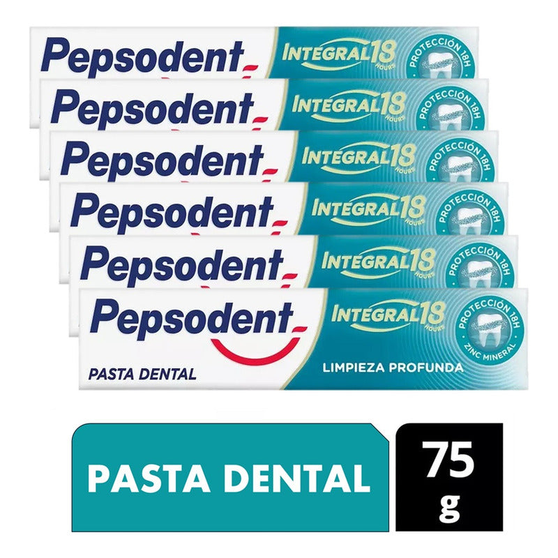 X6 Pepsodent Pasta Dental Integral 18 Limpieza Profunda 75g