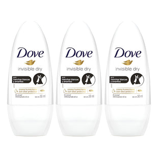 X3 Desodorante Dove Roll On Invisible Dry 50ml Anti Manchas Neutra