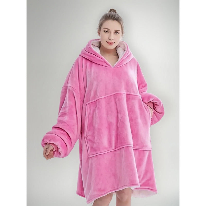 Polerón Sherpa Con Capucha Chiporro Huggle Hoodie Pijama Invierno Polar