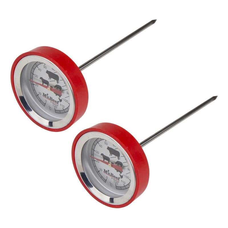 X2 Termómetro Para Carne Mr Beef Asado Parrilla Bbq Rojo