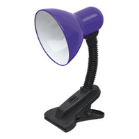 Lampara Velador De Mesa Con Pinza Escritorio Flexible Azul Blanco