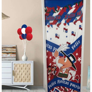 X2 Funda De Puerta Decoración Fechas Patrias 100x210cm M9