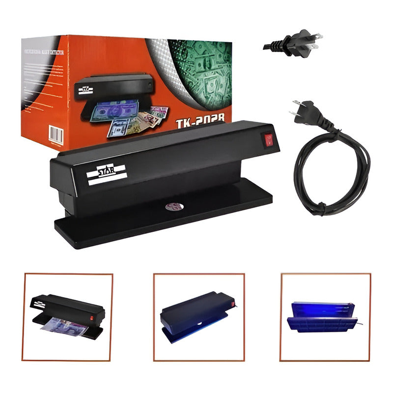 Máquina Detectora De Billetes Falsos 2 Tubos Luz Uv Tk-2028