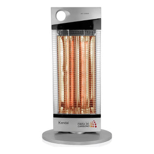 Estufa Eléctrica Fibra De Carbono Silver Kendal 1000w Gris