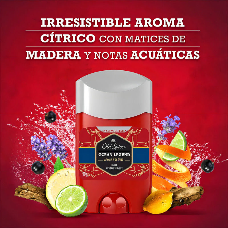 Antitranspirante Old Spice En Barra Ocean Legend 50 G