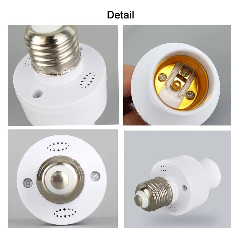 Soquete Adaptador Soporte Ampolleta Sensor Movimiento Blanco