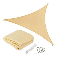 Pack X3 Toldo Vela Triangular 3x3x3 Cubierta Terraza Jardin Beige