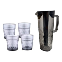 Set Jarra 2 Litros + 4 Vasos Agua Jugo Filtro Refrigerador