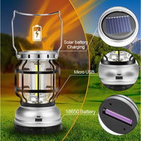 Lampara Multifuncional Camping Recargable Usb Energía Solar Gris