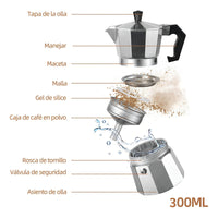 Coffe Italiana Cafetera Gris Italiana 6 Tazas