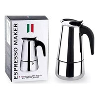 Cafetera Italiana 6 Tazas Inoxidable Espresso Maker Manual Plateado