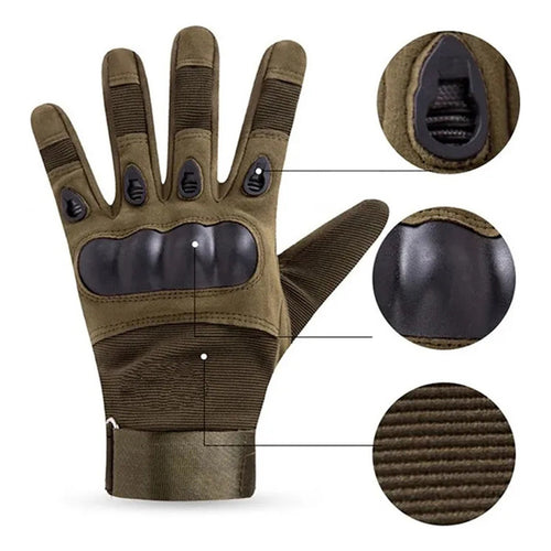 Guantes Protección Tácticos Motocicleta Bicicleta Dedo Touch Verde Xl
