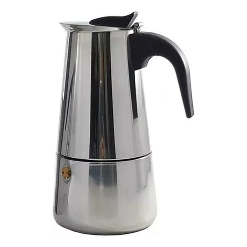 Cafetera Italiana 6 Tazas Inoxidable Espresso Maker Manual Plateado