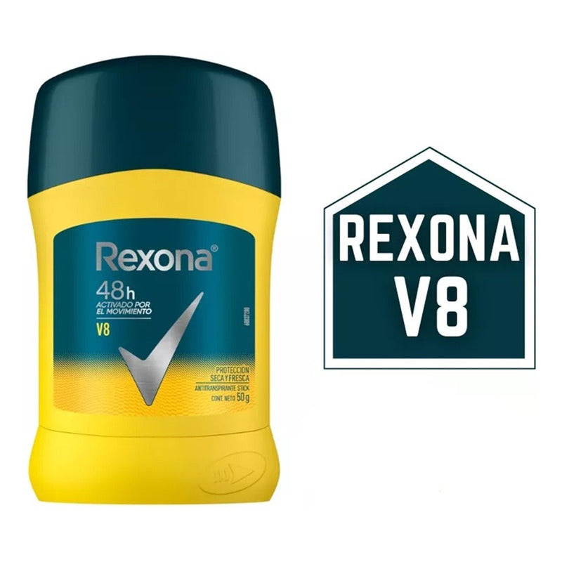 Desodorante Barra Rexona Men Stick Antitranspirante V8 50g Neutra