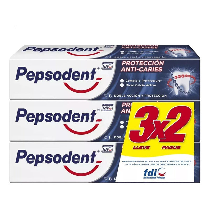 Pack X6 Pasta Dental Pepsodent Proteccion Anti Caries 130g