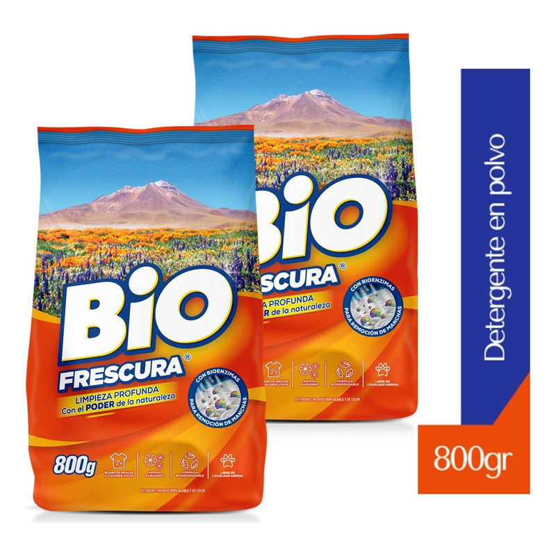 X2 Detergente Bio Frescura En Polvo Desierto Florido 800g