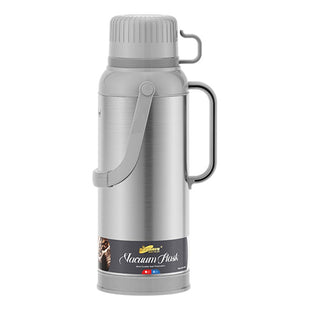 Termo 2 Litros Para Bebida Caliente Frío Con Doble Taza Gris
