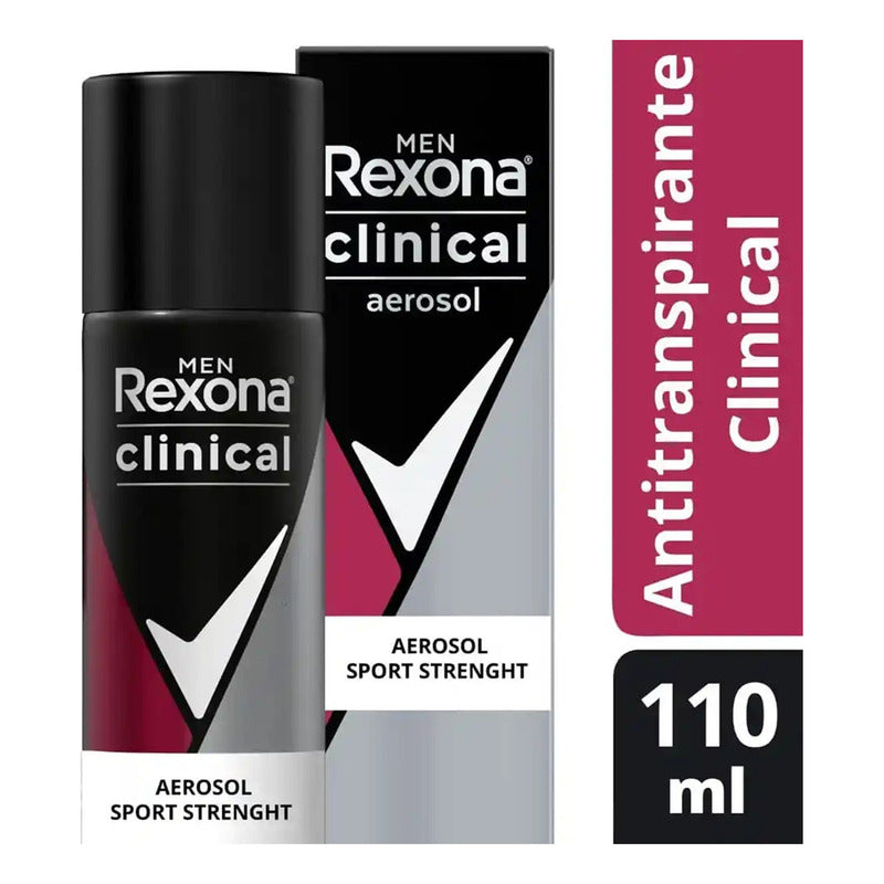X2 Desodorante Rexona Clinical Sport Strenght Aerosol 110ml Sport Strength
