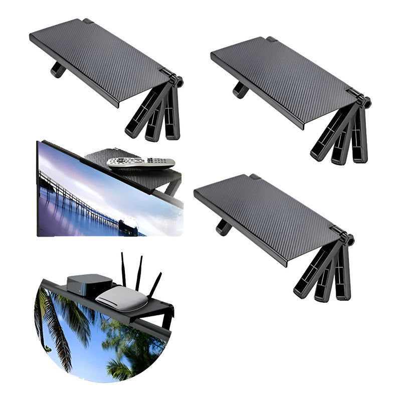X3 Repisa Plegable Tv Monitor Control Remoto Soporte Router Negro