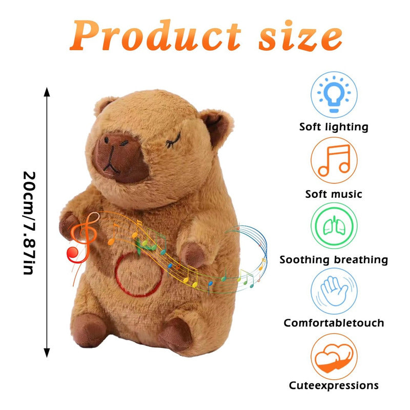 Peluche Capibara Relajant Sonido Luz Capybara Calma Ansiedad