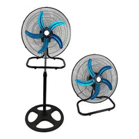 Ventilador Pedestal Ventiladores De Pie Turbo Grande 18puLG 5 50 Cm Negro Metal Plateada