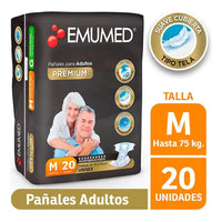 X3 Pañales Para Adultos Emumed Premium Tamaño Mediano 20unid Mediano