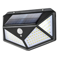 Pack X 4 Lampara Solar 100 Led Exterior Sensor De Movimiento Color Negro